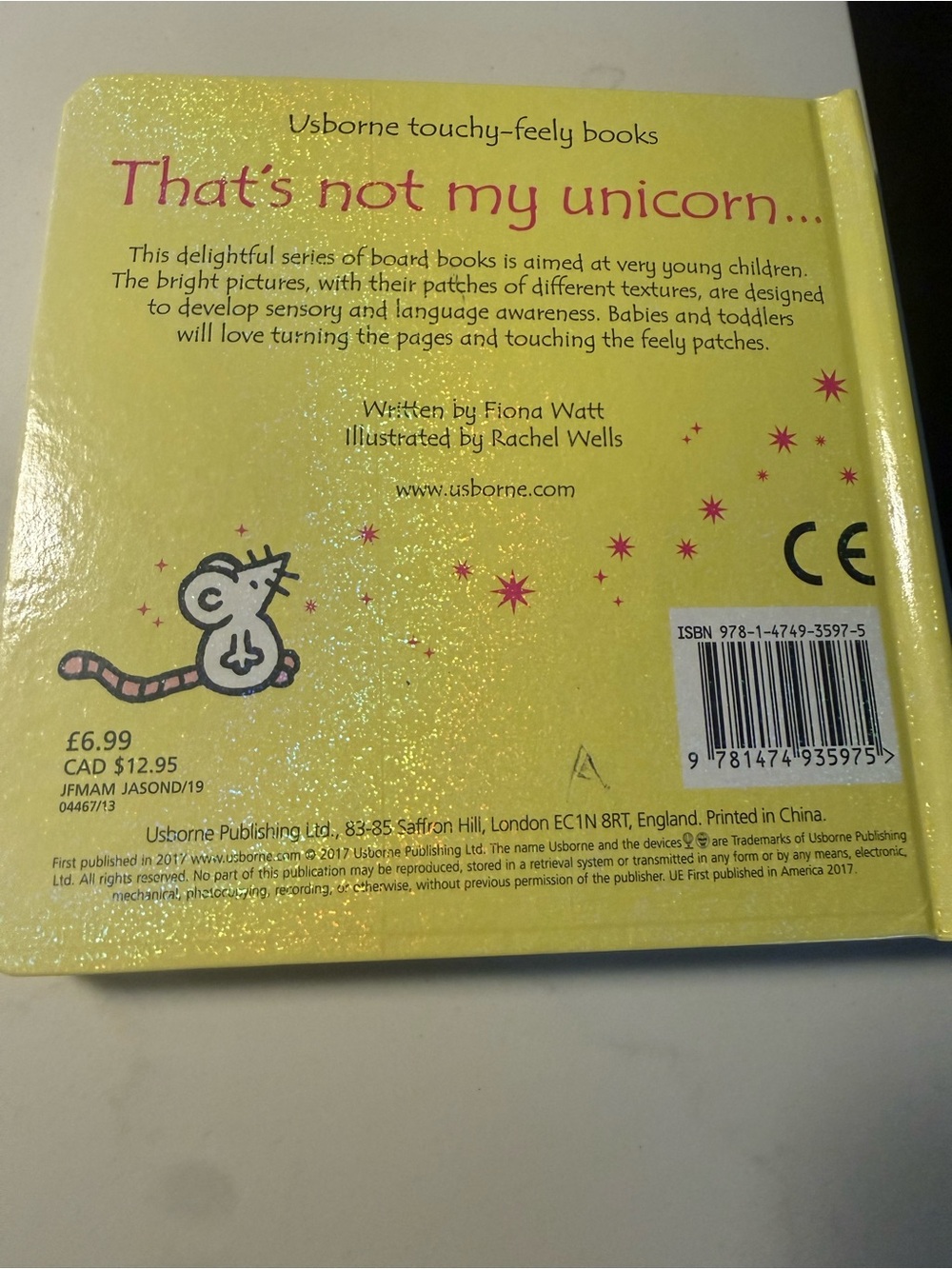 Usborne That's Not My Unicorn Touchy-Feely Board Book - Yellow - Picture 2 of 2